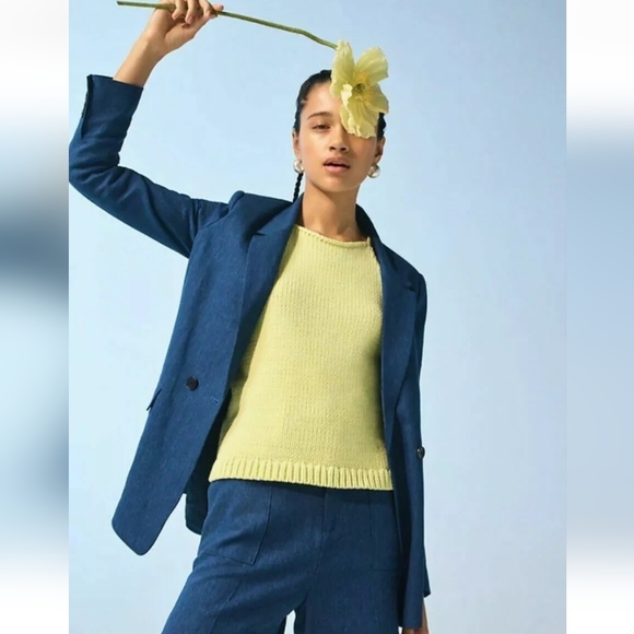 Banana Republic Boyfriend-Fit Linen-Blend Double Breasted Blazer 6 - Picture 7 of 8